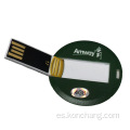 Unidad flash USB de tarjeta redonda personalizada